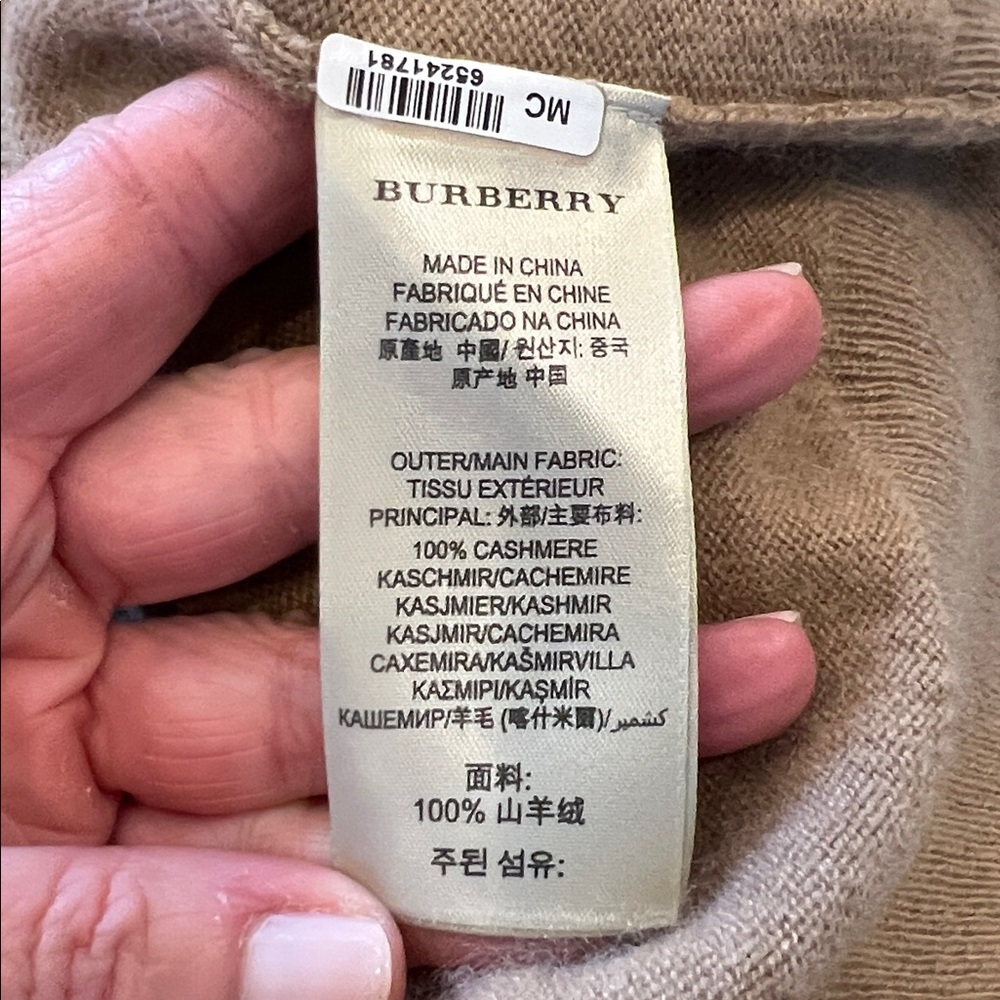 Burberry Brit Plaid Cuff Cashmere Sweater - Picture 10 of 13